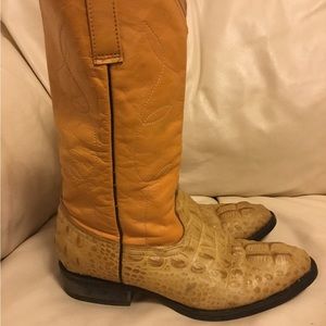 Women’s Crocodile Leather Cowboy Boots Size 10.5